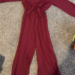 Elegant Burgundy Jumpsuit